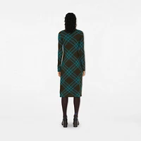 Check Wool Blend Dress in Snug - Women, Nylon | Burberry® Official