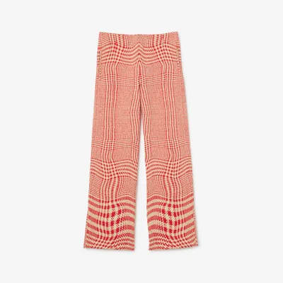 Warped Houndstooth Nylon Blend Track Pants in Pillar - Men | Burberry® Official
