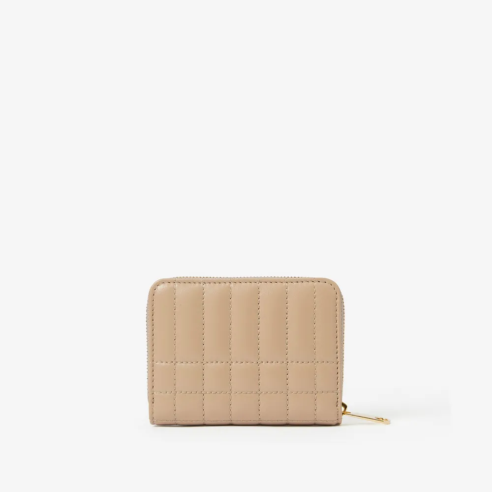 Check and Leather Zip Wallet in Archive Beige/briar Brown - Women |  Burberry® Official