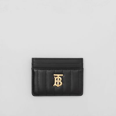 Quilted Leather Lola Card Case in Black/light Gold - Women | Burberry® Official