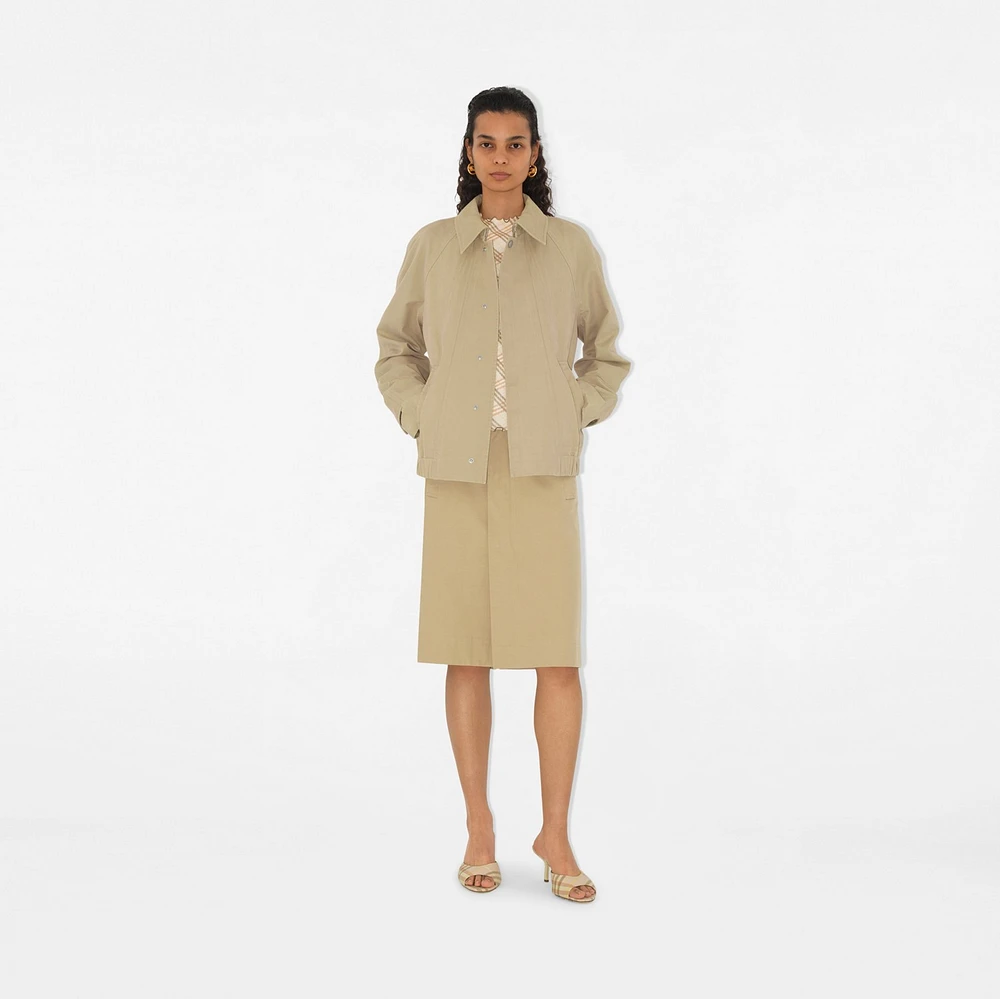 Cotton Midi Skirt in Beige - Women, Nylon, Technical | Burberry® Official