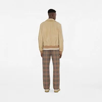Check Cotton Blend Track Pants in Nut - Men | Burberry® Official