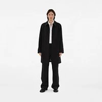 Long Reversible Gabardine Car Coat in Black - Men, Cotton | Burberry® Official