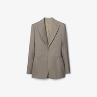 Wool Tailored Jacket in Wax - Women | Burberry® Official