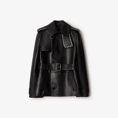 Leather Trench Jacket in Black - Women | Burberry® Official