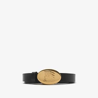 Thin Reversible Leather Oval Knight Stamp Belt​ in Black/hazel - Women | Burberry® Official