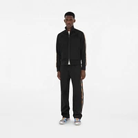 Check Trim Cotton Blend Track Pants in Black - Men | Burberry® Official