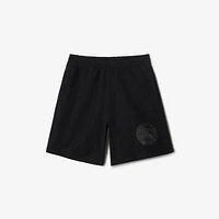 EKD Badge Cotton Shorts in Black - Men | Burberry® Official