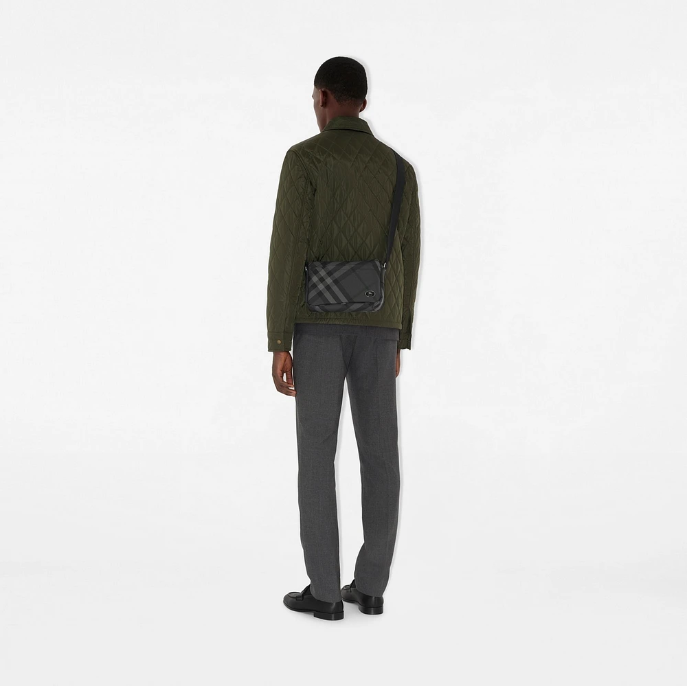 Slim Grid Crossbody Bag in Charcoal - Men, Nylon, Technical | Burberry® Official