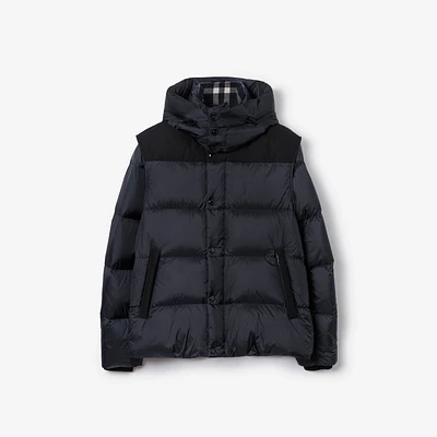 Detachable Sleeve Nylon Puffer Jacket in Navy - Men | Burberry® Official