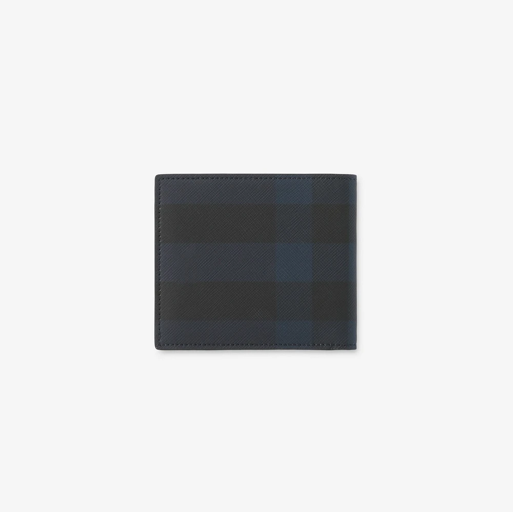 Check Bifold Wallet in Navy - Men, Canvas | Burberry® Official