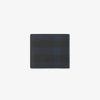 Check Bifold Wallet in Navy - Men, Canvas | Burberry® Official