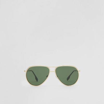 Pilot Sunglasses in Green - Men | Burberry® Official