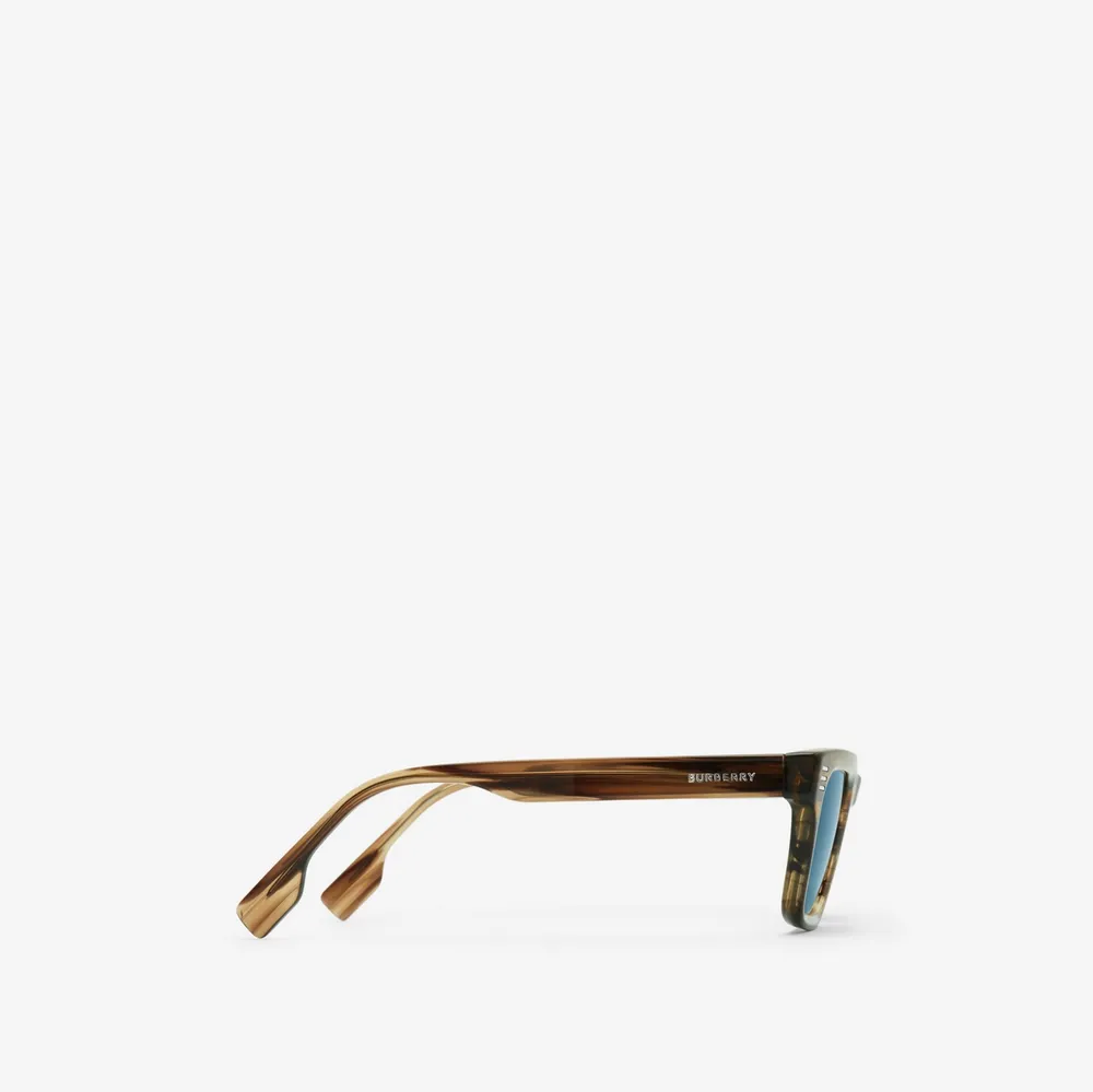Stripe Square Sunglasses in Tortoiseshell - Men | Burberry® Official