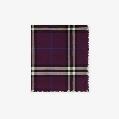 Check Wool Scarf in Pansy | Burberry® Official