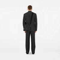 Grid Messenger Bag in Charcoal - Men, Nylon | Burberry® Official