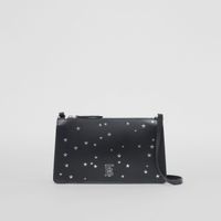 Star Print Leather Mini TB Shoulder Pouch in Black - Women | Burberry® Official