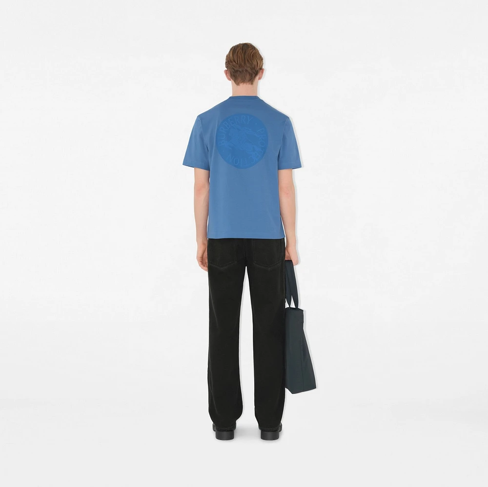 EKD Badge Cotton T-shirt in Pool - Men | Burberry® Official