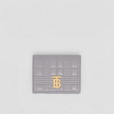 Quilted Leather Small Lola Folding Wallet in Cloud Grey - Women | Burberry® Official