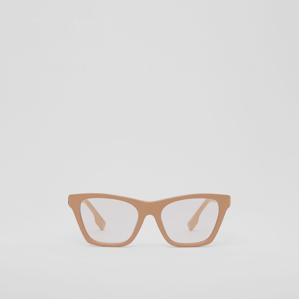 Hardware Detail Square Optical Frames in Biscuit Beige - Women | Burberry® Official