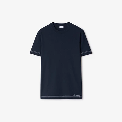 Cotton T-shirt in Storm - Men | Burberry® Official