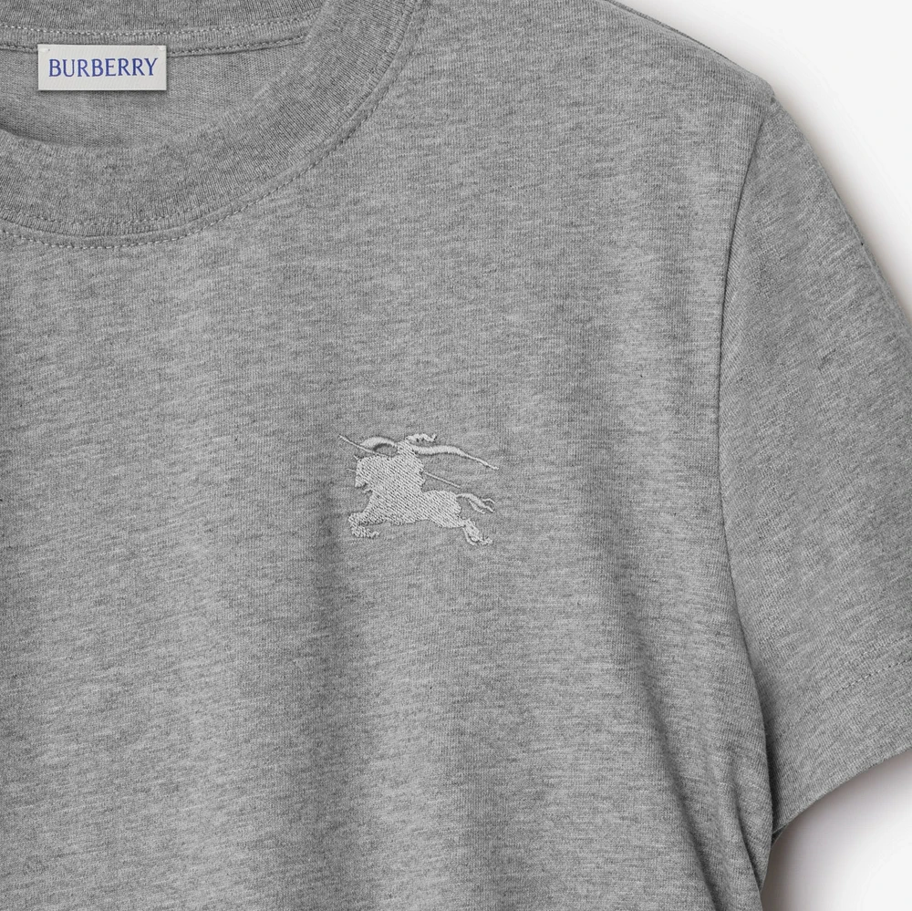 Festival Cotton T-shirt in Pale grey melange - Women | Burberry® Official