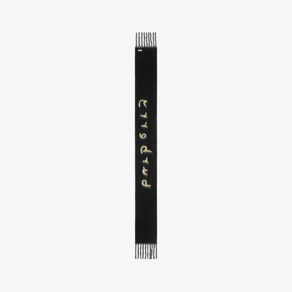 Reversible Logo Alpaca Wool Blend Scarf in Candle | Burberry® Official
