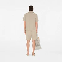 Knot Logo Cotton Shorts in Fossil - Men | Burberry® Official