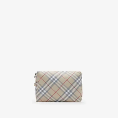 Check Baby Changing Pouch in Pale stone - Children | Burberry® Official