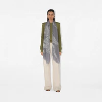 Wide EKD Wool Scarf in Mist | Burberry® Official