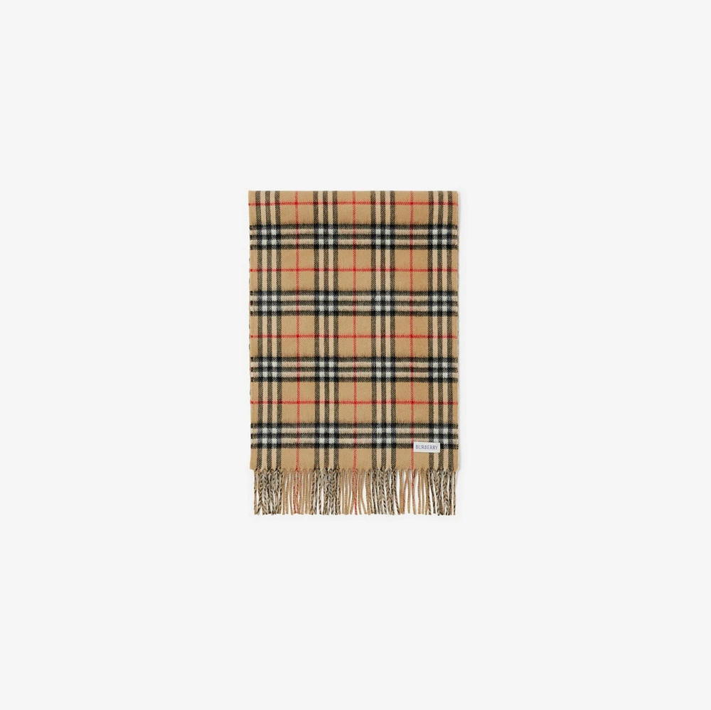 Reversible Check Cashmere Scarf in Archive beige | Burberry® Official