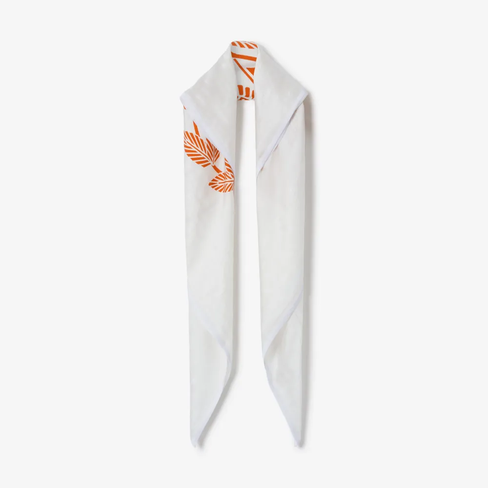 EKD Print Silk Square Scarf in Orange