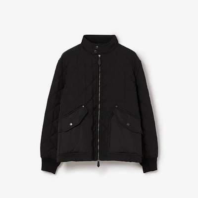 Quilted Thermoregulated Harrington Jacket in Black - Men | Burberry® Official