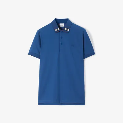 Cotton Silk Polo Shirt in Rich navy - Men | Burberry® Official