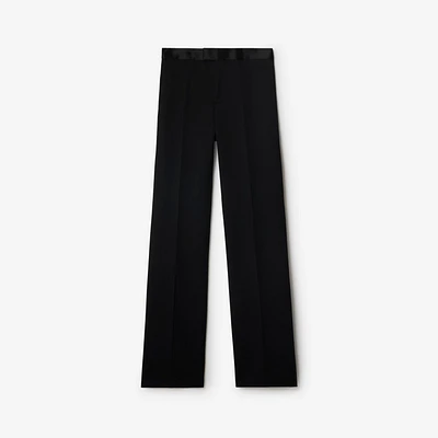 Wool Tuxedo Trousers in Black - Women | Burberry® Official