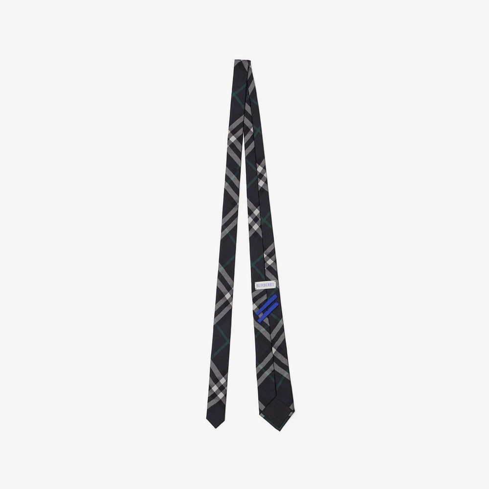 Check Silk Tie in Charcoal - Men | Burberry® Official