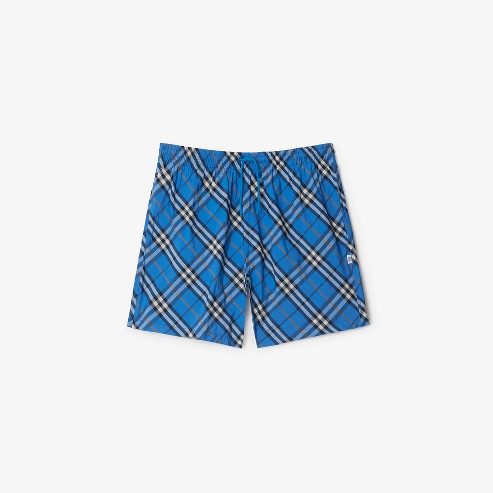 Check Swim Shorts in Hyacinth blue - Men | Burberry® Official