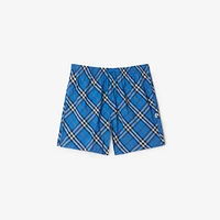 Check Swim Shorts in Hyacinth blue - Men | Burberry® Official