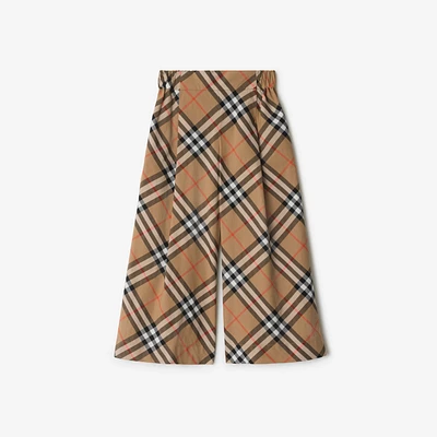 Check Cotton Trousers in Sand | Burberry® Official