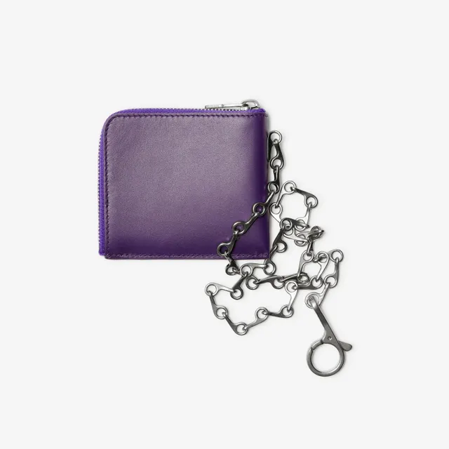 Leather B Chain Wallet in Vine - Men | Burberry® Official