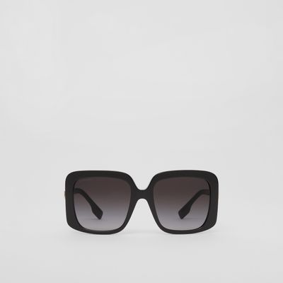 Hardware Detail Square Frame Sunglasses in Black - Women | Burberry® Official