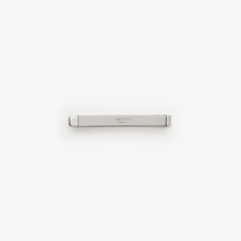 Enamel Check Tie Bar in Silver - Men | Burberry® Official