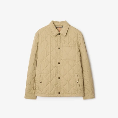 Quilted Gabardine Overshirt in Hamper - Men | Burberry® Official