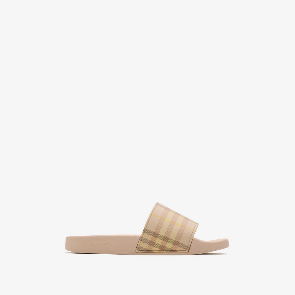 Check Slides in Teacup - Women, Technical | Burberry® Official