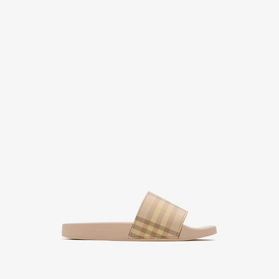Check Slides in Teacup - Women, Technical | Burberry® Official