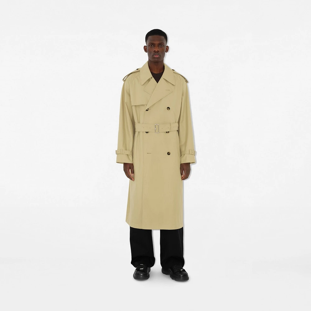Long Castleford Trench Coat in Hunter - Men, Cotton | Burberry® Official