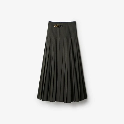 Wool Mohair Maxi Kilt in Slate melange