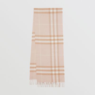 The Classic Check Cashmere Scarf in Blush | Burberry® Official