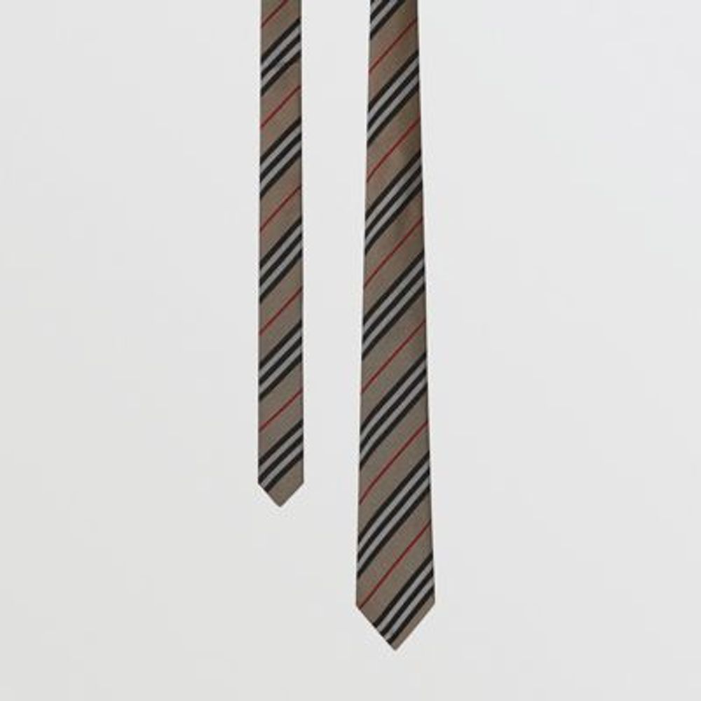 Classic Cut Icon Stripe Silk Tie in Archive Beige - Men | Burberry United States