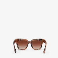 Check Square Sunglasses in Birch brown - Women | Burberry® Official